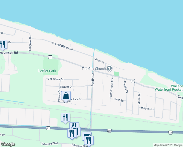 map of restaurants, bars, coffee shops, grocery stores, and more near 112 Seymour Cres in Windsor