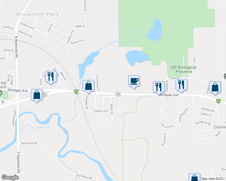 map of restaurants, bars, coffee shops, grocery stores, and more near 1089 East Michigan Avenue in Battle Creek