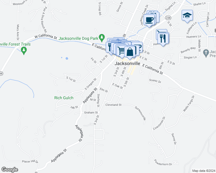 map of restaurants, bars, coffee shops, grocery stores, and more near 540 South 3rd Street in Jacksonville