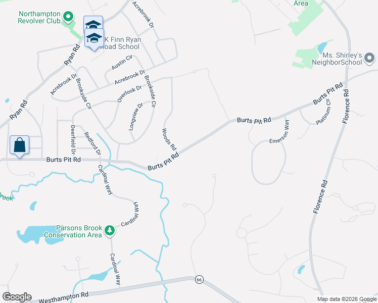 map of restaurants, bars, coffee shops, grocery stores, and more near 866 Burts Pit Road in Northampton