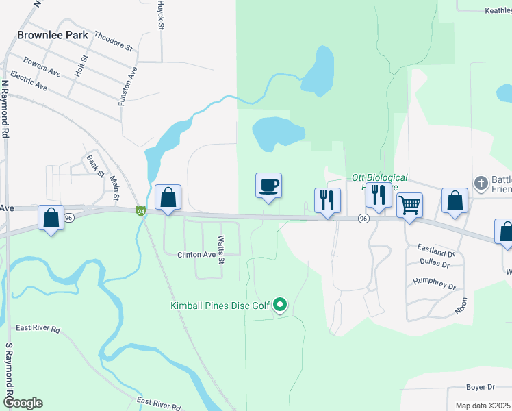 map of restaurants, bars, coffee shops, grocery stores, and more near 1103 East Michigan Avenue in Battle Creek