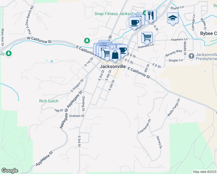 map of restaurants, bars, coffee shops, grocery stores, and more near 430 South 5th Street in Jacksonville