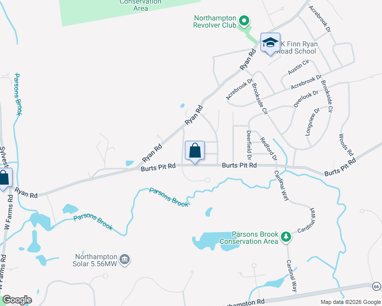 map of restaurants, bars, coffee shops, grocery stores, and more near 1214 Burts Pit Road in Northampton
