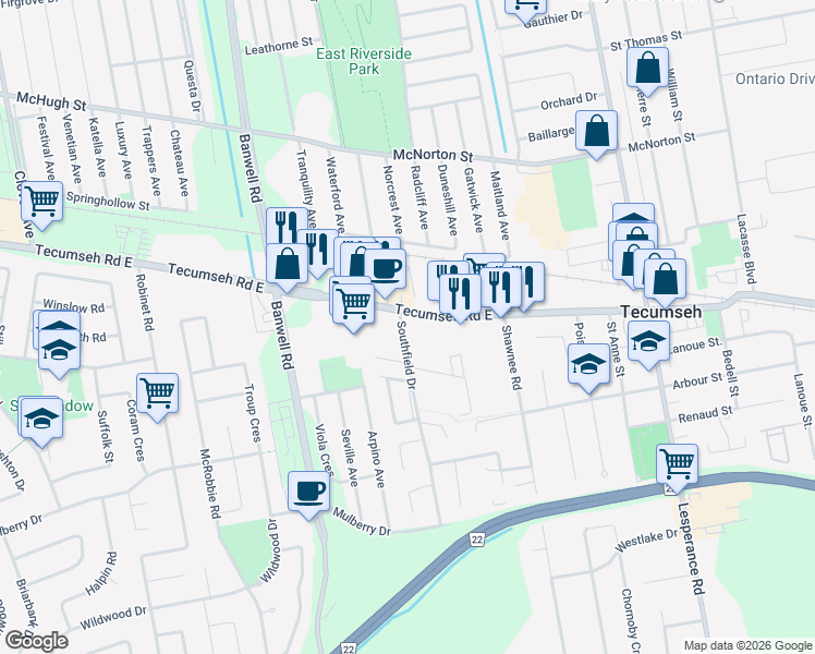 11865 Tecumseh Road East, Tecumseh ON Walk Score