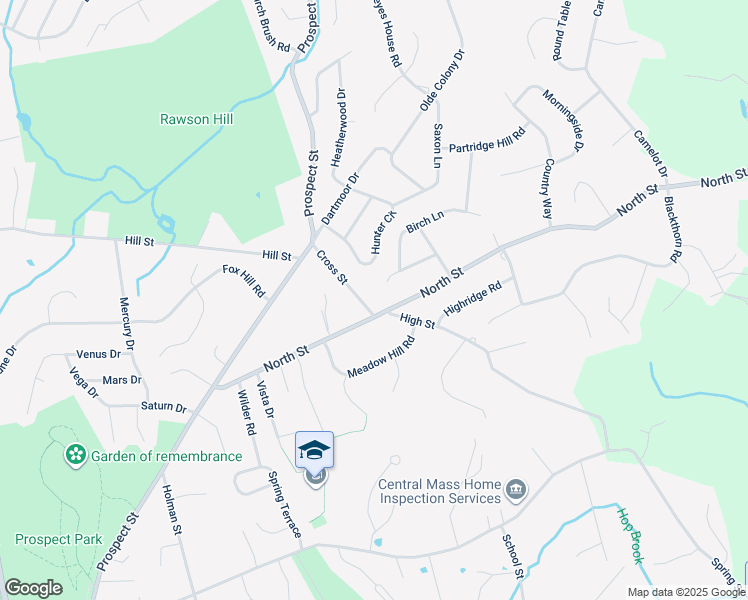 map of restaurants, bars, coffee shops, grocery stores, and more near 77 North Street in Shrewsbury