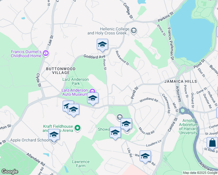map of restaurants, bars, coffee shops, grocery stores, and more near 34 Avon Street in Boston