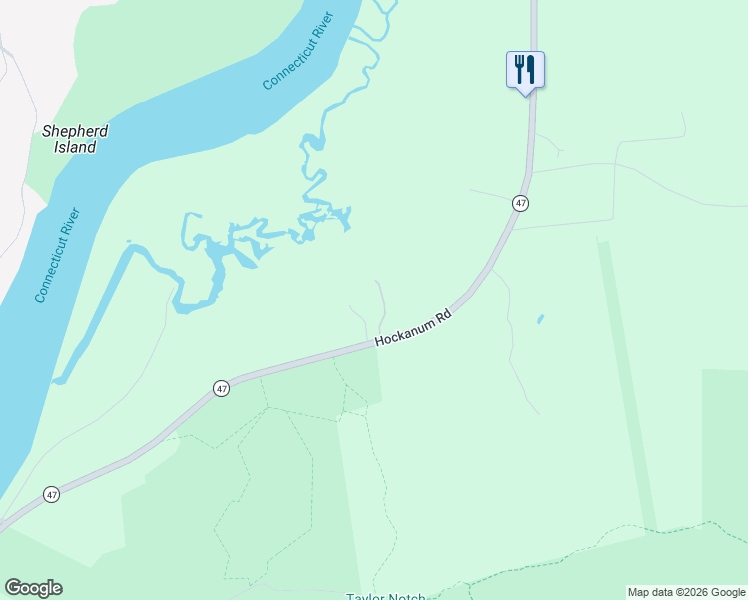 map of restaurants, bars, coffee shops, grocery stores, and more near 31 Hockanum Road in Hadley