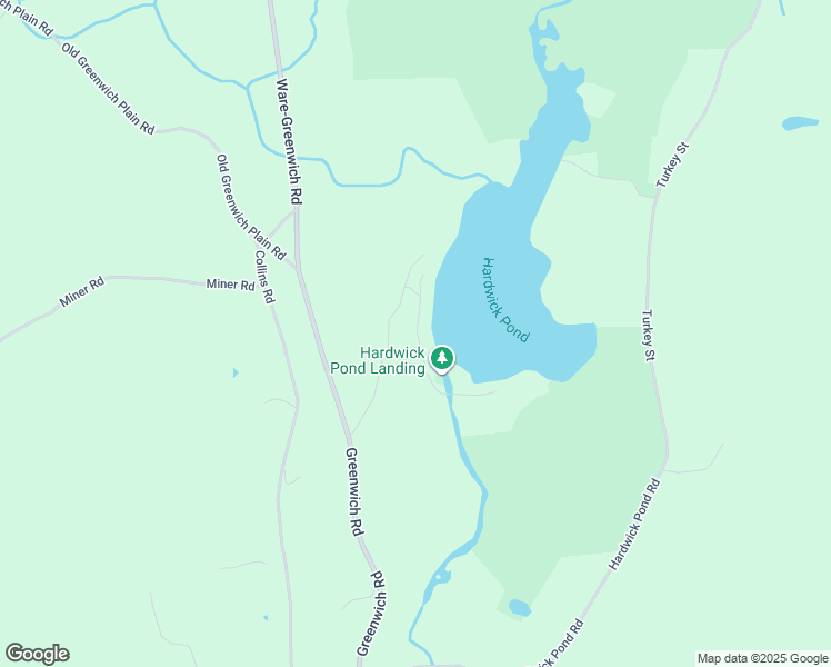map of restaurants, bars, coffee shops, grocery stores, and more near 107 Hardwick Pond Road in Hardwick