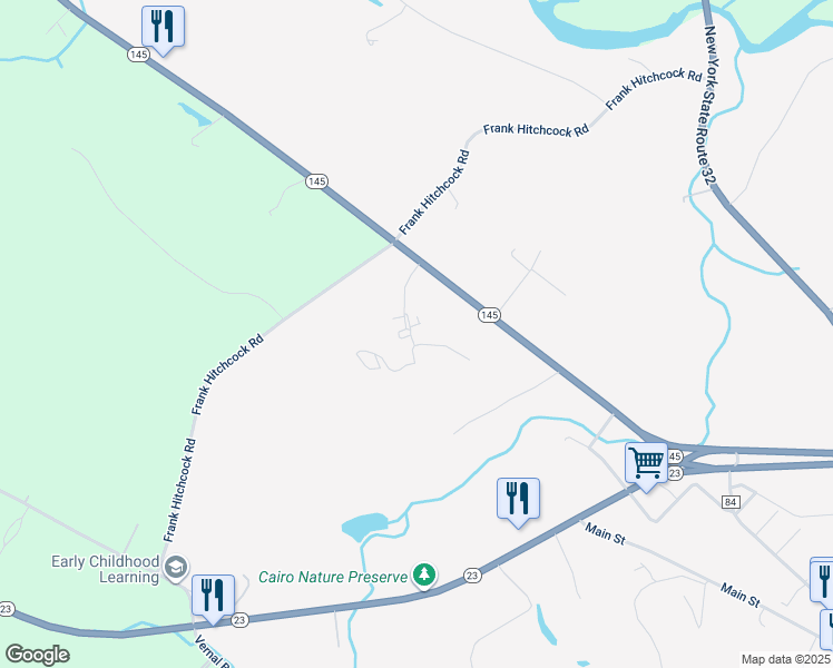 map of restaurants, bars, coffee shops, grocery stores, and more near 251 New York 145 in Cairo