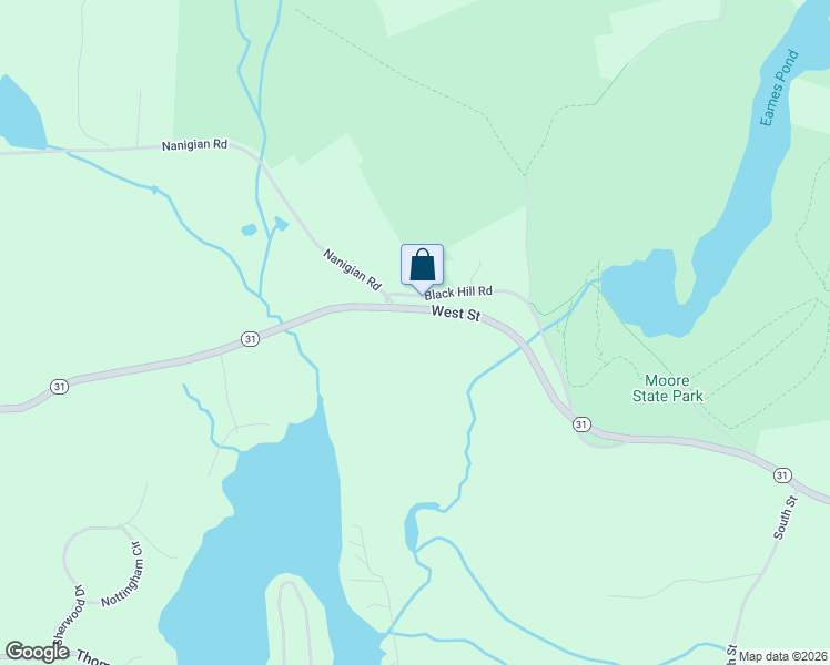 map of restaurants, bars, coffee shops, grocery stores, and more near 451 West Street in Paxton