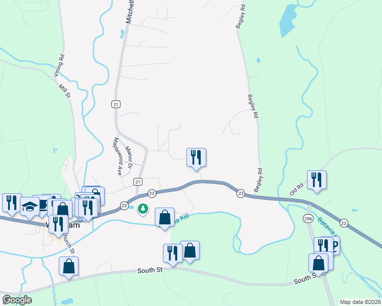 map of restaurants, bars, coffee shops, grocery stores, and more near 31 Koonan Road in Windham