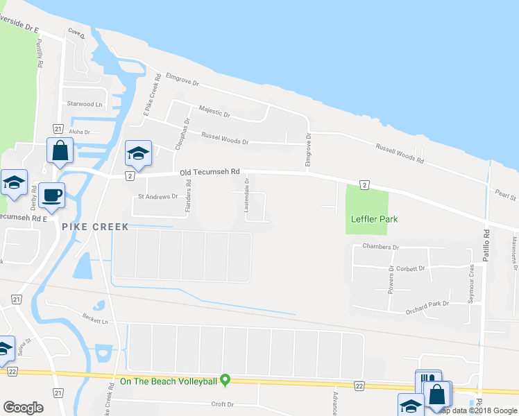 map of restaurants, bars, coffee shops, grocery stores, and more near 357 Jordan Lane in Windsor