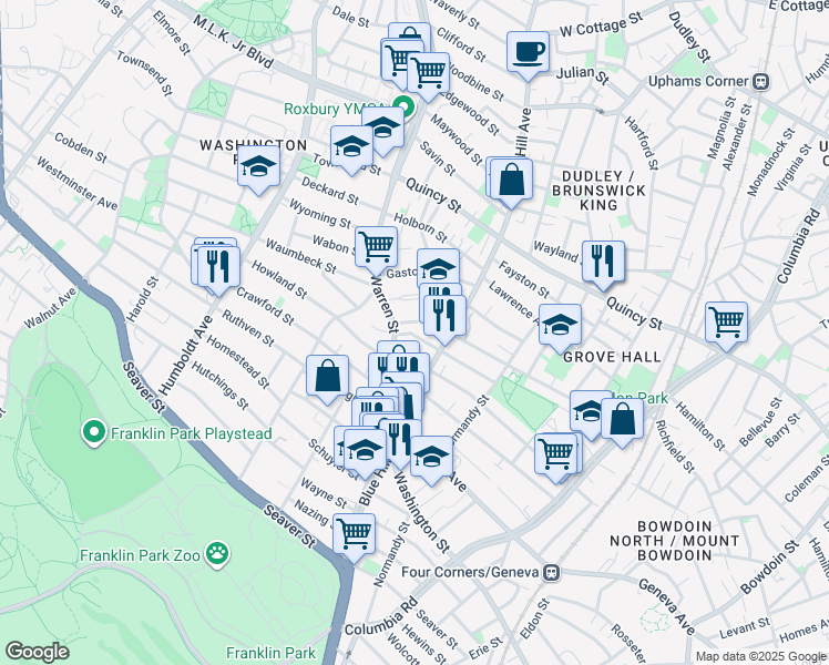 map of restaurants, bars, coffee shops, grocery stores, and more near 56 Brunswick Street in Boston