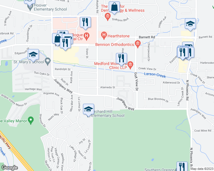 map of restaurants, bars, coffee shops, grocery stores, and more near 889 Morrison Avenue in Medford
