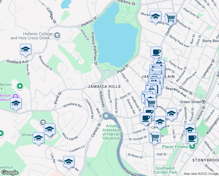 map of restaurants, bars, coffee shops, grocery stores, and more near 79 Prince Street in Boston