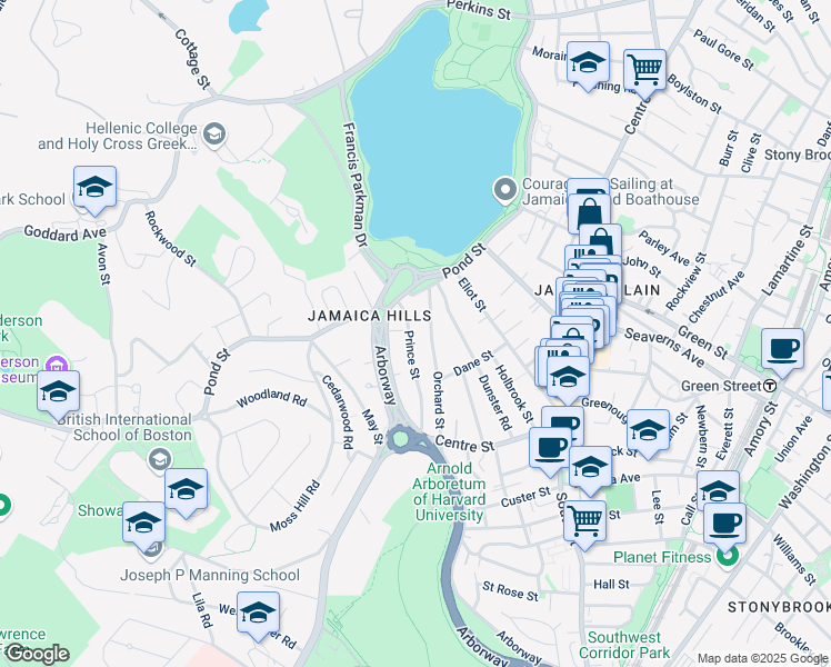 map of restaurants, bars, coffee shops, grocery stores, and more near 79 Prince Street in Boston