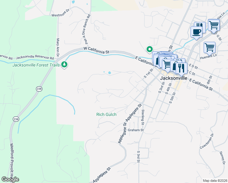 map of restaurants, bars, coffee shops, grocery stores, and more near 810 Timber Ridge Drive in Jacksonville