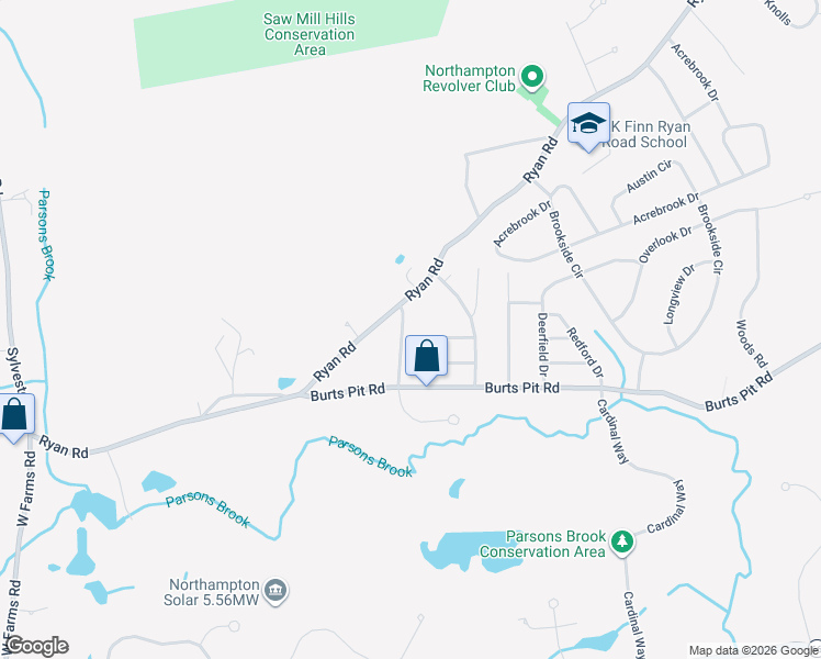 map of restaurants, bars, coffee shops, grocery stores, and more near 20 Westwood Terrace in Northampton
