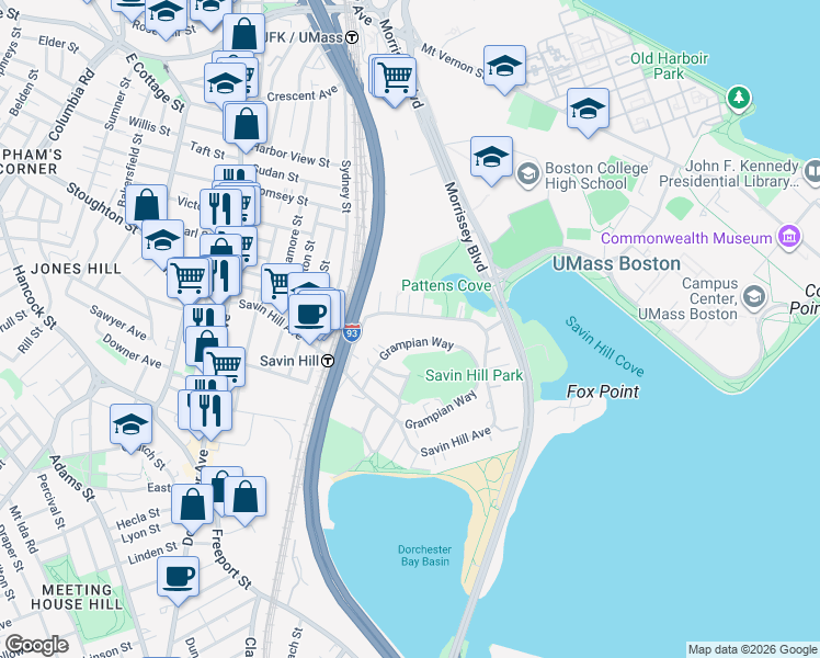 map of restaurants, bars, coffee shops, grocery stores, and more near 10 Linda Lane in Boston