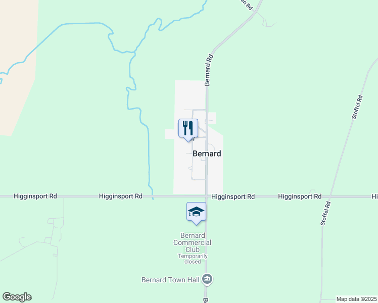 map of restaurants, bars, coffee shops, grocery stores, and more near in Bernard