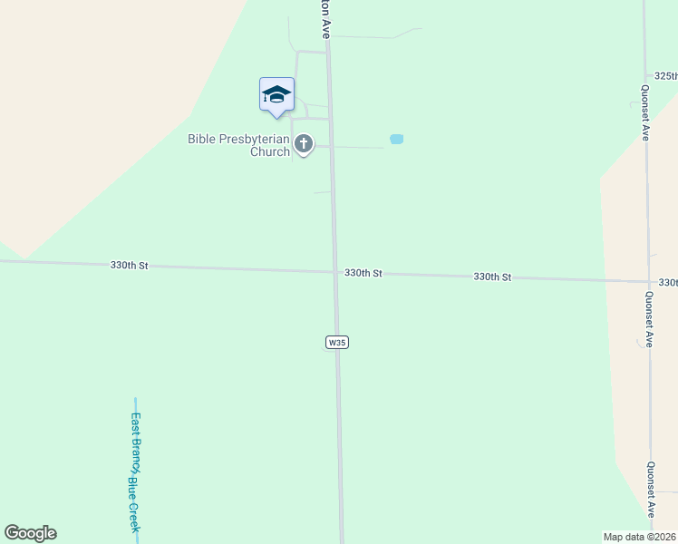 map of restaurants, bars, coffee shops, grocery stores, and more near 2600 330th Street in Walker