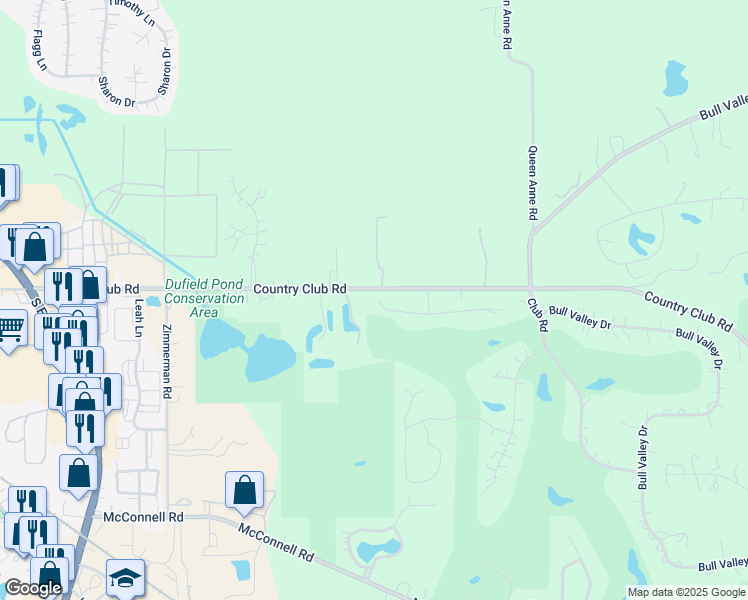 map of restaurants, bars, coffee shops, grocery stores, and more near 11236 Dorham Lane in Woodstock