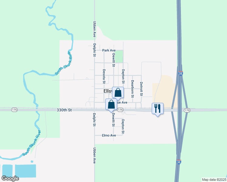 map of restaurants, bars, coffee shops, grocery stores, and more near in Ellsworth