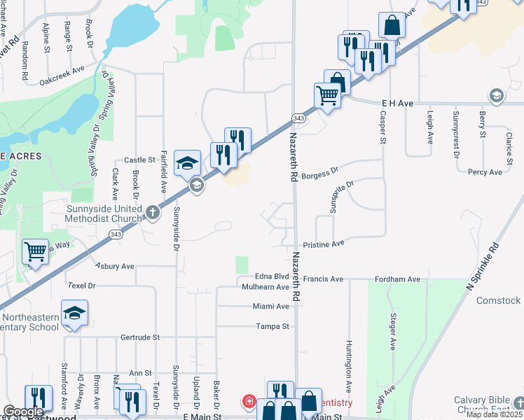 map of restaurants, bars, coffee shops, grocery stores, and more near 3425 Big Bend in Kalamazoo