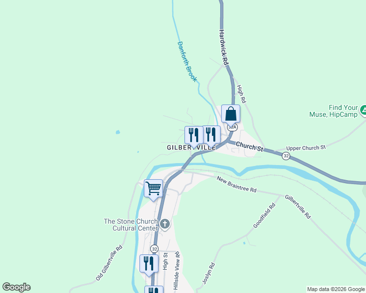 map of restaurants, bars, coffee shops, grocery stores, and more near in Hardwick