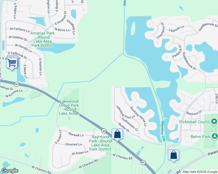 map of restaurants, bars, coffee shops, grocery stores, and more near 23102 Highway 60 in Grayslake