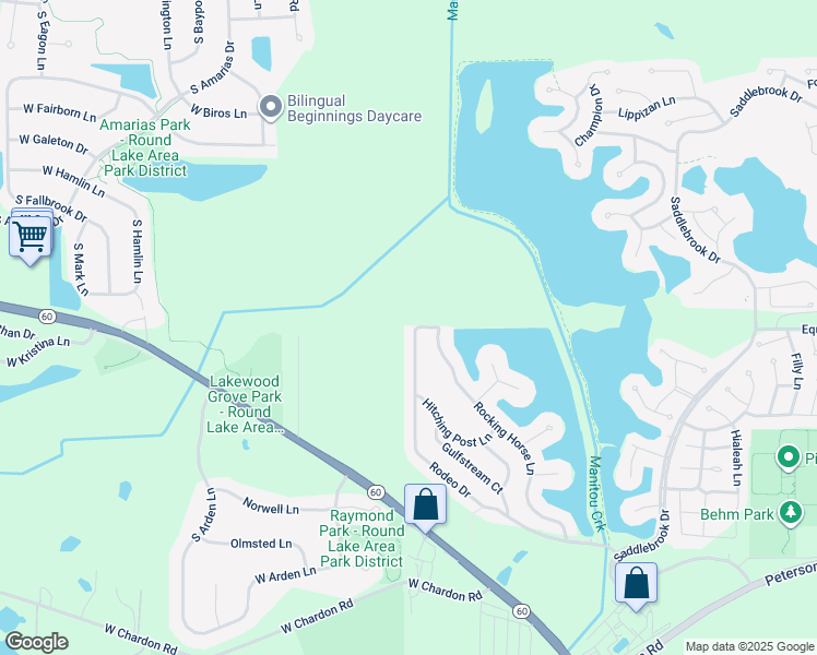 map of restaurants, bars, coffee shops, grocery stores, and more near 286 Rodeo Drive in Grayslake