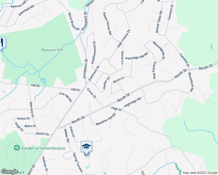 map of restaurants, bars, coffee shops, grocery stores, and more near 8 Birch Lane in Shrewsbury