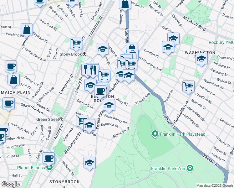 map of restaurants, bars, coffee shops, grocery stores, and more near 11 Chilcott Place in Boston