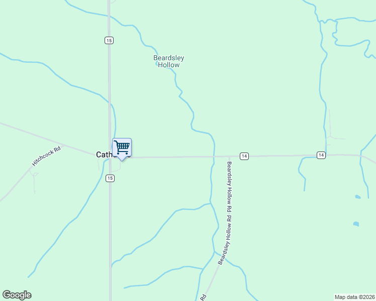 map of restaurants, bars, coffee shops, grocery stores, and more near 5055 County Route 14 in Odessa