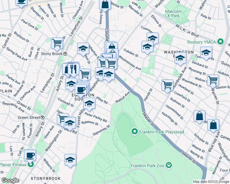 map of restaurants, bars, coffee shops, grocery stores, and more near 25 School St in Boston