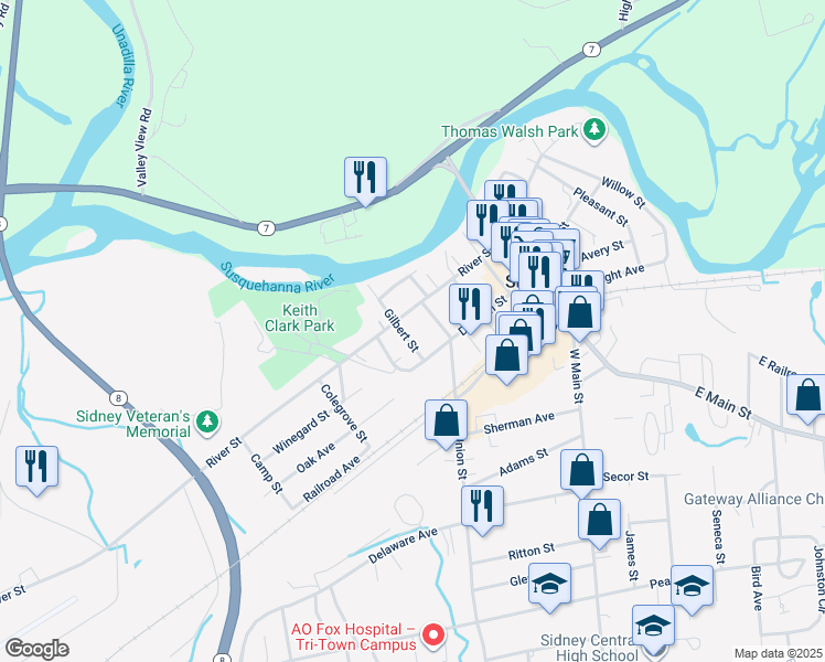 map of restaurants, bars, coffee shops, grocery stores, and more near 11 Gilbert St in Sidney