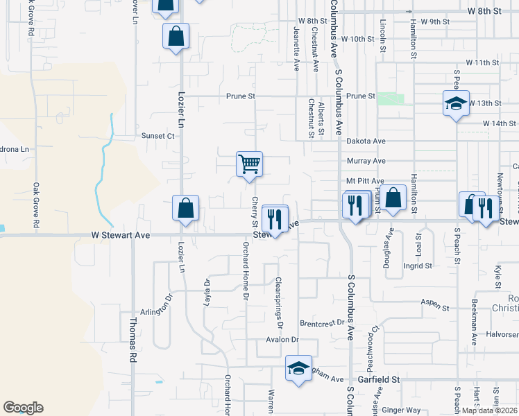 map of restaurants, bars, coffee shops, grocery stores, and more near 1039 Cherry Street in Medford