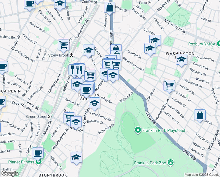 map of restaurants, bars, coffee shops, grocery stores, and more near 4 Glines Avenue in Boston