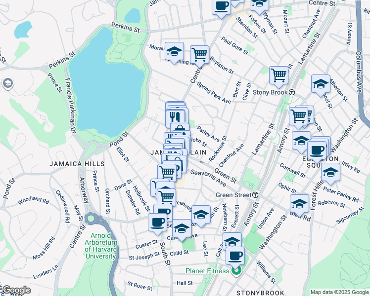 map of restaurants, bars, coffee shops, grocery stores, and more near 7 Lester Place in Boston