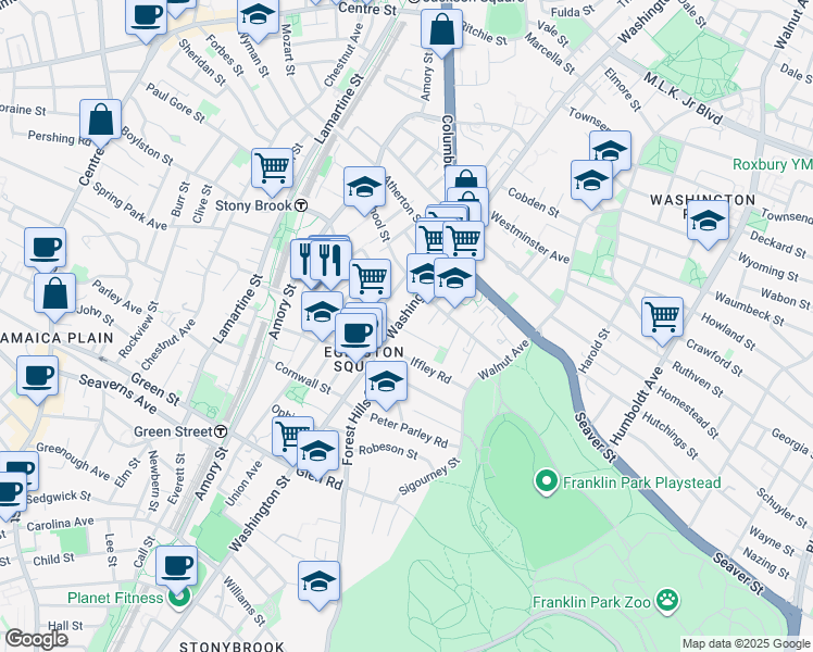 map of restaurants, bars, coffee shops, grocery stores, and more near 6 Chilcott Place in Boston