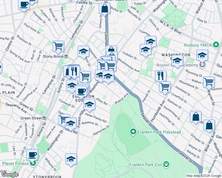 map of restaurants, bars, coffee shops, grocery stores, and more near 47 School Street in Boston