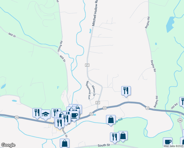 map of restaurants, bars, coffee shops, grocery stores, and more near 84 Mitchell Hollow Rd in Windham
