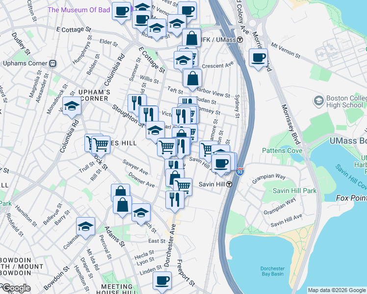 map of restaurants, bars, coffee shops, grocery stores, and more near 15 Treadway Road in Boston