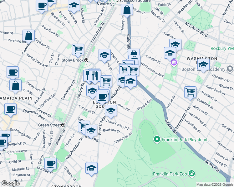 map of restaurants, bars, coffee shops, grocery stores, and more near 6 Chilcott Place in Boston