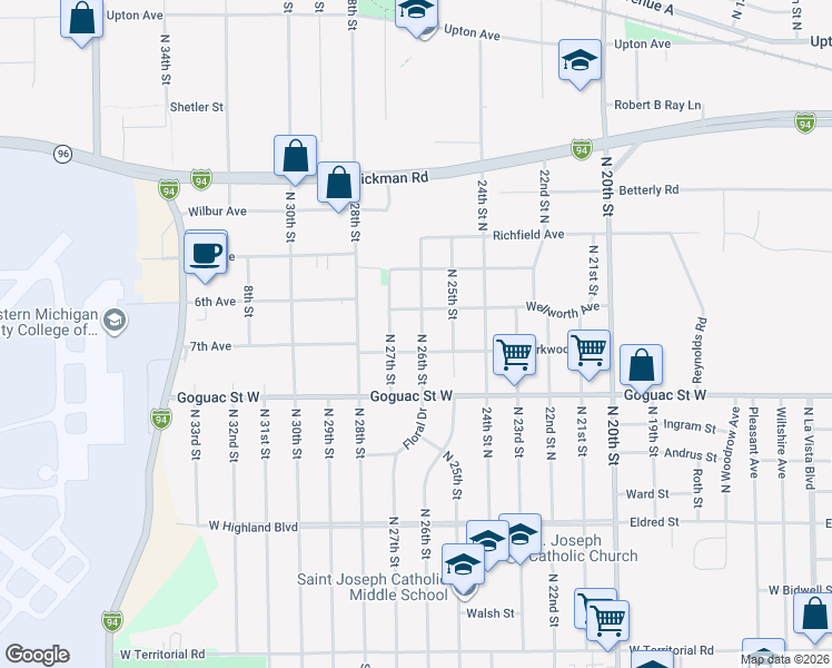 map of restaurants, bars, coffee shops, grocery stores, and more near 196 Kirkwood Avenue in Springfield