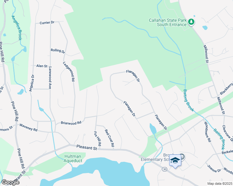 map of restaurants, bars, coffee shops, grocery stores, and more near 60 Flanagan Drive in Framingham