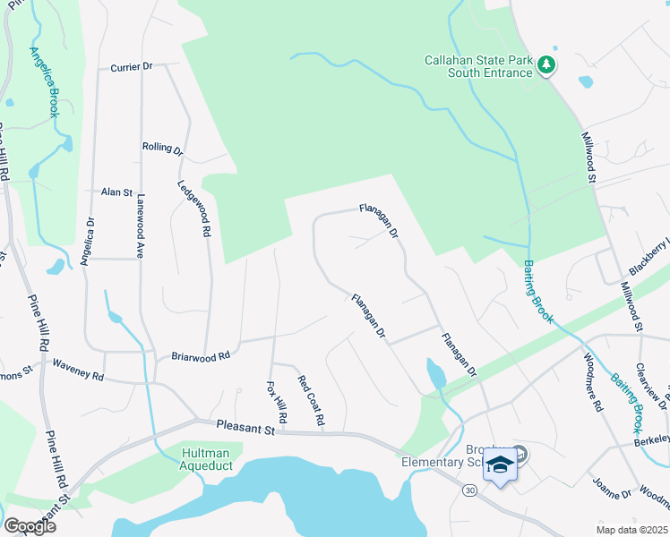 map of restaurants, bars, coffee shops, grocery stores, and more near 60 Flanagan Drive in Framingham