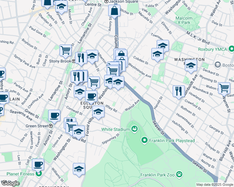 map of restaurants, bars, coffee shops, grocery stores, and more near 61 School Street in Boston
