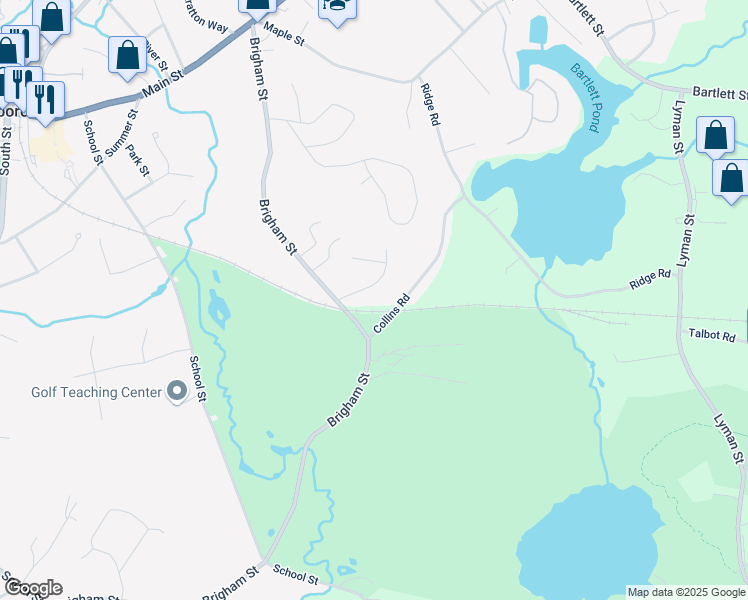 map of restaurants, bars, coffee shops, grocery stores, and more near 161 Brigham Street in Northborough