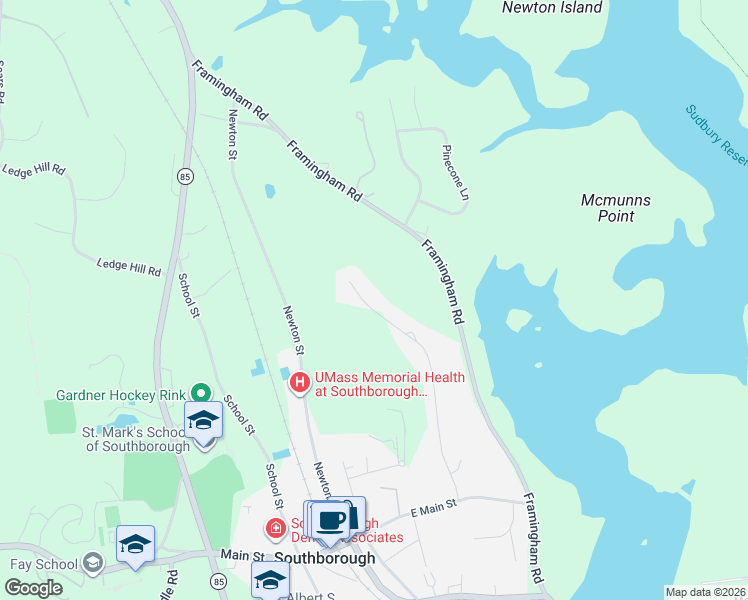 map of restaurants, bars, coffee shops, grocery stores, and more near 31 Overlook Drive in Southborough